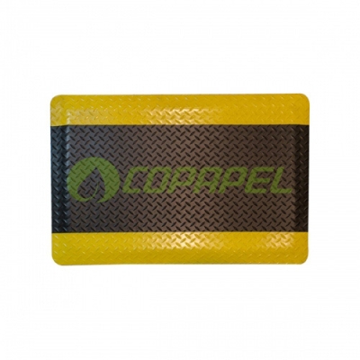 X Tapete de vinil e espuma PVC Antifadiga Amarelo e Preto 60cm x 90cm Soft Kleen ref. AFSK060/090