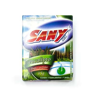 X Odorização Sany Bril Pedra Desodorizante p/ sanitário Floral - pacote c/ 12 pedras de 35G