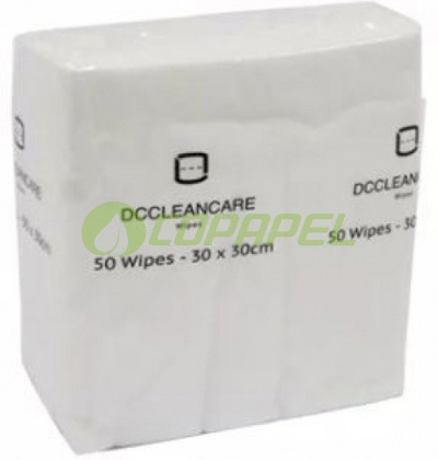 Pano Não tecido branco DC Clean Care 40g/m² 30cm x 30cm pacote c/ 50un Ref. 203850