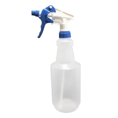 Frasco Pulverizador Plástico Transparente c/ gatilho spray p/ produtos químicos 1L ref. 972369