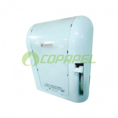 Dispenser c/ Alavanca Plástico Branco/Translúcido p/ Papel Toalha Rolo 200M Exaccta
