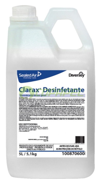 X Limpeza Geral Clarax Lavanda Desinfetante p/ superfícies 5L