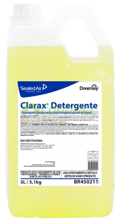 X Cozinha Clarax Detergente p/ louça 5L