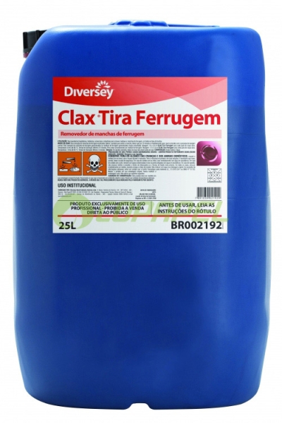X Lavanderia Clax Tira Ferrugem Removedor de Manchas p/ tecidos 25L