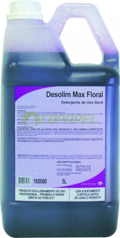X Limpeza Geral Desolim Max Floral Detergente Odorizador p/ uso geral 5L