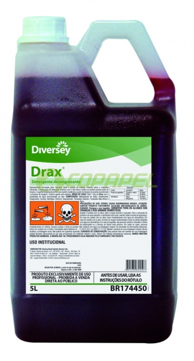 X Industrial Drax Detergente Desengraxante p/ pisos e máquinas 5L