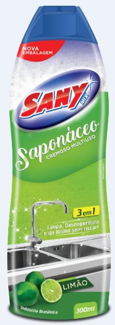 X * Limpeza Geral Saponáceo Sany Limão Sapólio Cremoso p/ superfícies 300ml