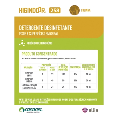 Adesivo Higindoor 258 p/ produto concentrado 10cm x 08cm