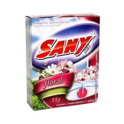 Odorização Sany Mix Pedra Desodorizante p/ sanitário Floral - pacote c/ 12 pedras de 25G