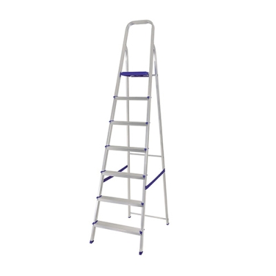 Escada Aluminio 7 degraus c/fita de segurança Mor