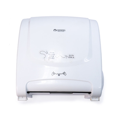 Dispenser Autocorte Plástico Branco p/ Papel Toalha Rolo 200M Essenz AADAC19