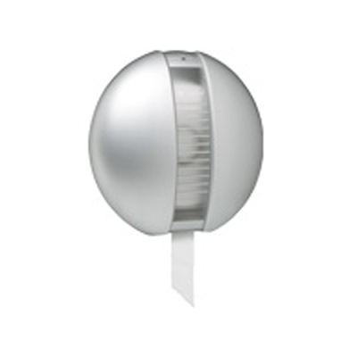 Dispenser Plástico Prata/Transparente p/ papel higiênico rolo 500m Elegance ref.DRE80